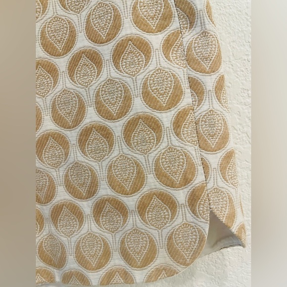 Anthropologie Corey Lynn Calter Cream/Tan Jacquard Printed High Waist Shorts 6 - Picture 4 of 4